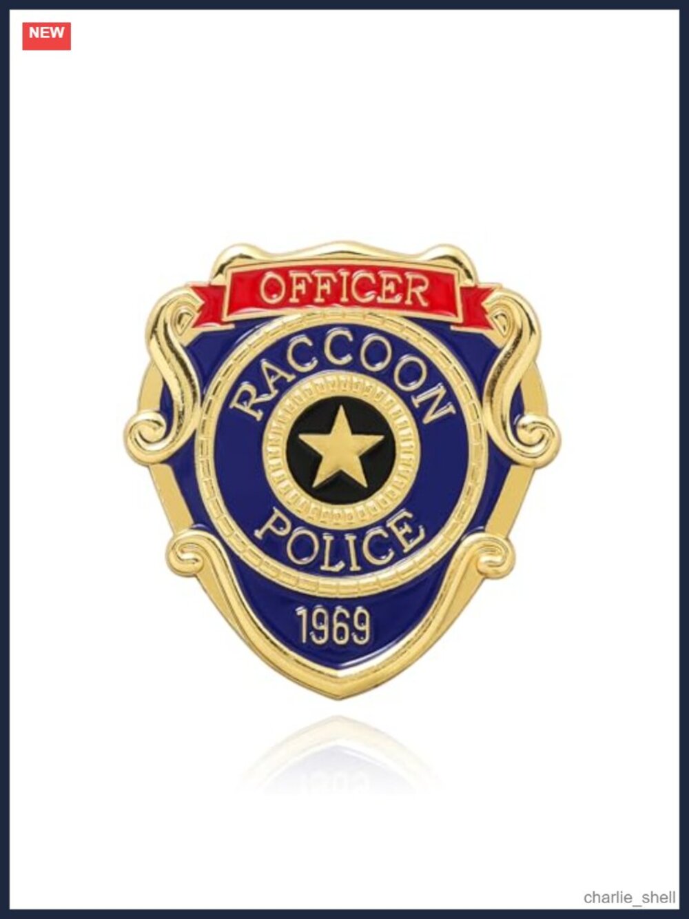 Raccoon Police Metal Badge Pin Cosplay Halloween Costume Accessory